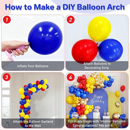 Red Blue Yellow Balloons Garland Arch Kit - Image 3