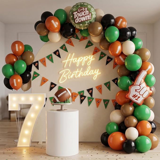 Football Balloons, 12 Inch Dark Green Black Beige Football Printed Balloon - Image 7