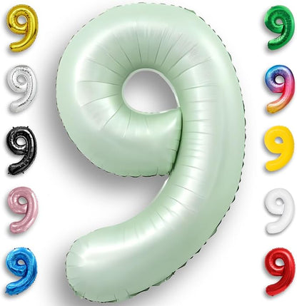 Green Number Balloon 9 Mylar Foil Balloons 32 inch by Unknown