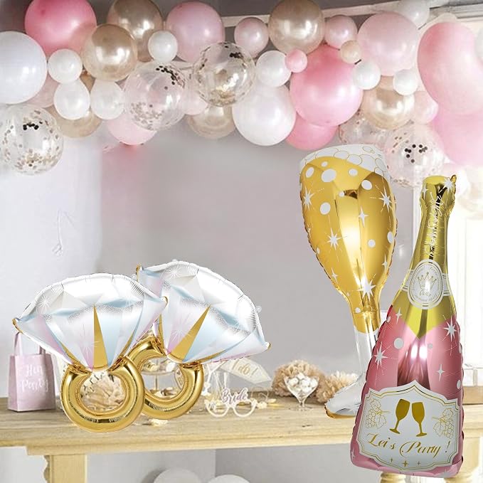 4 Pcs Diamond Ring Balloon, Huge Glitter Aluminum Foil Ring Balloons - Image 9