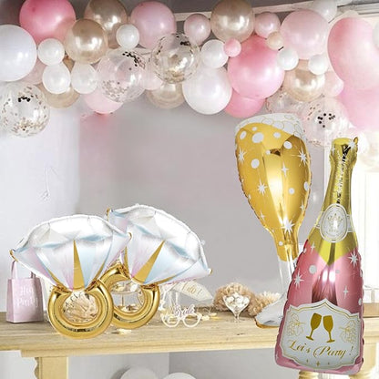 4 Pcs Diamond Ring Balloon, Huge Glitter Aluminum Foil Ring Balloons - Image 9