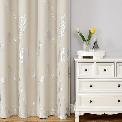 Tropical Tree Window Curtains Grommet Silver Palm Tree Blackout Curtains Window - Image 2