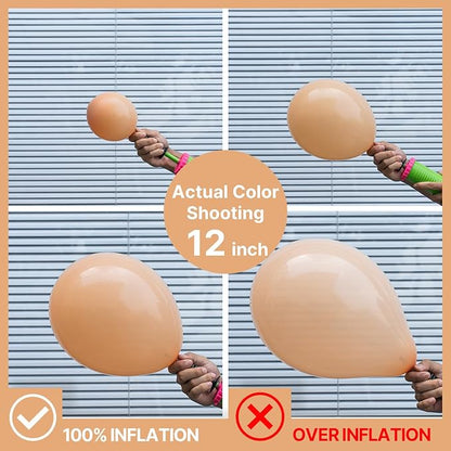 PartyWoo Nude Balloons 127pcs Apricot Fall Color 36 18 12 10 5 Inch | 36 18 12 - Image 4