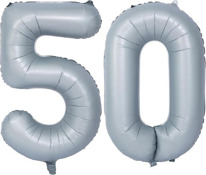 40 In Matte gray Number Balloon Helium Foil Mylar Birthday Balloon Digit 50 | by Exquisitehighqualitypartydecorationstomeetyoureveryneed%EF%BC%81