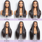 LUVME HAIR 20'' Straight Lace Front Wigs Human Hair 13x4 Pre Cut Lace Glueless Human Hair Wig Pre Plucked Long Straight Black Wig For Women 180 Density