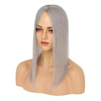 Hairro Human Hair Toppers Free Parted, 3.5x4.7" Base Hand-wovened 100% Real Hairpieces, with Invisible Clips-in for Women, for High Hairline/Adding Volume on Top, 12 Inch Grey