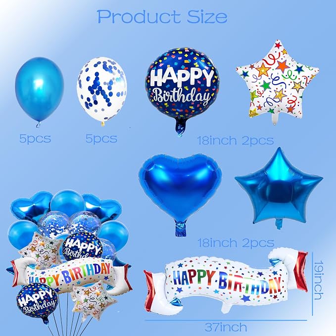 Birthday Decoration Set Colorful Happy Birthday Banner Balloon - Image 3