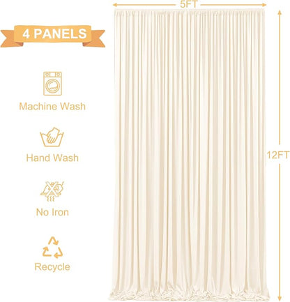 4 Panels Champagne Backdrop Curtains - Image 6