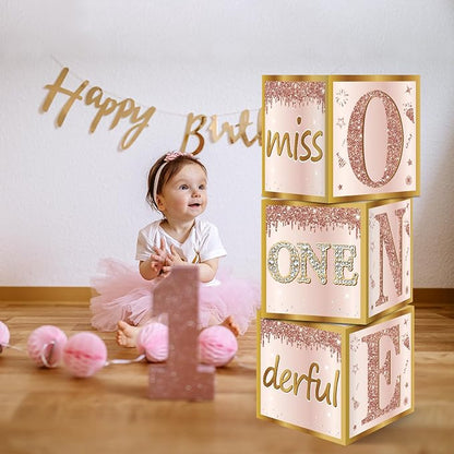 Guiruiy 3Pcs 1st Birthday Decorations Balloon Gift Boxes - Image 5