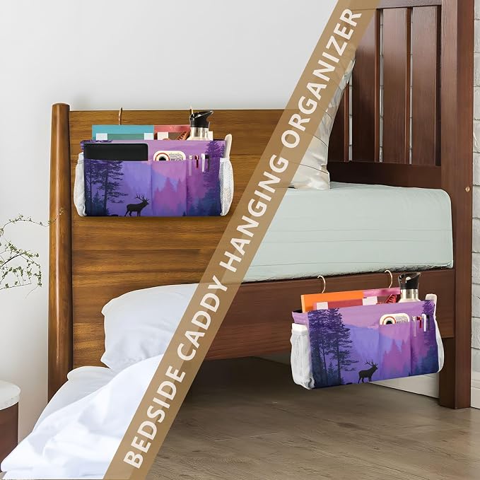 Bedside Caddy Hanging Bunk Bed Caddy Bed Organizer Hanging Pocket - Image 7