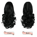 Ponytail Extension, Clip on Ponytails for Women, 12" Claw Clip in Short Curly Wavy Pony Hair Extension for Women - Black