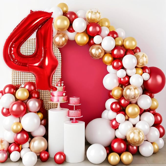 Red Number 4 Balloon 40 Inch, Big Large Foil Helium Number Balloons, Jumbo - Image 6