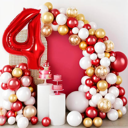 Red Number 4 Balloon 40 Inch, Big Large Foil Helium Number Balloons, Jumbo - Image 6