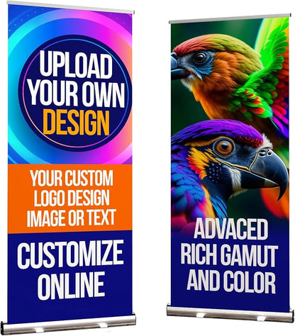 33x81 Custom Retractable Banner Stand Signs READY IN 1 DAY Pull up Roll up by Custom
