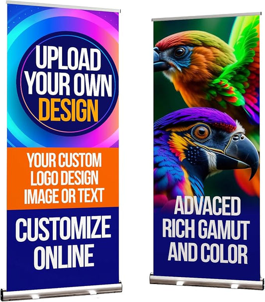 33x81 Custom Retractable Banner Stand Signs READY IN 1 DAY Pull up Roll up by Custom