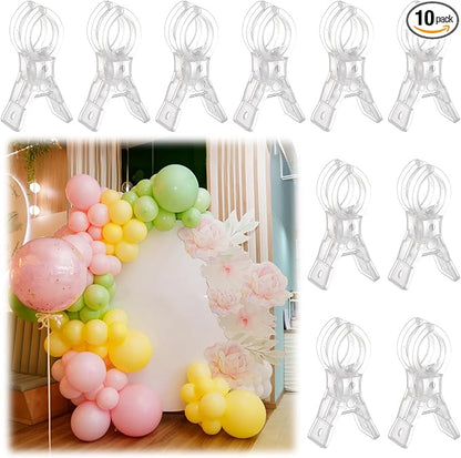 LemonRoad 10 Pack Large Balloon Arch Clips Plastic Transparent Backdrop Spring by Unknown