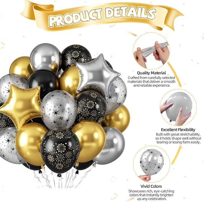 Black and Gold Balloons - Image 9