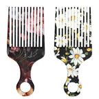 2 Pcs Afro Pick Comb for Natural Curly Hair,Portable Styling Hair Pick for Travel,Anti-Static,Cute Afro Comb for Women Men and Girls(Brown-T13)