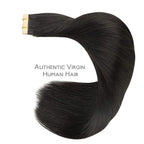 WENNALIFE Tape in Hair Extensions Human Hair, 20pcs 50g 16 inch Natural Black Remy Hair Extensions Straight Human Hair Tape in Extensions Skin Weft Tape Extensions Human Hair