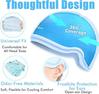 Chemo Cold Cap for Chemotherapy, Migraine Relief Cap, Chemotherapy Must Haves for Women, Cold Compress Ice Pack for Head, Ice Pack for Headaches, Cooling Hats for Women, Light Blue, Chemo Relief