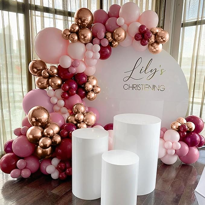 Burgundy Pink Balloon Garland Arch Kit, Burgundy Ruby Red Dusty Purple Pastel - Image 4