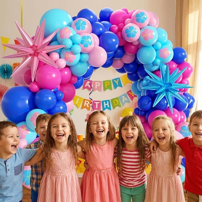 Royal Blue and Pink Balloons Garland Arch Kit - Image 5