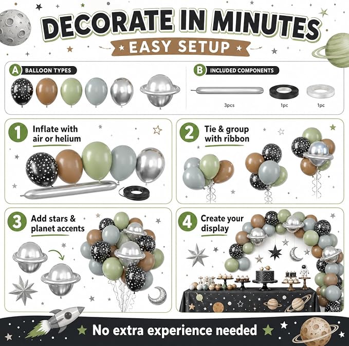 Grey Sage Green Brown Balloons, 12 Inch Olive Green Black Grey Balloons - Image 8