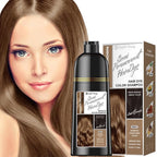 Natural Color Hair Dye Shampoo 3 IN 1, Instant Hair Coloring, Gray Coverage for Men & Women, Beard Dye Vegan Ammonia Free & Paraben-Free, Champú Para Canas Mujer & Hombre (GOLDEN BROWN)