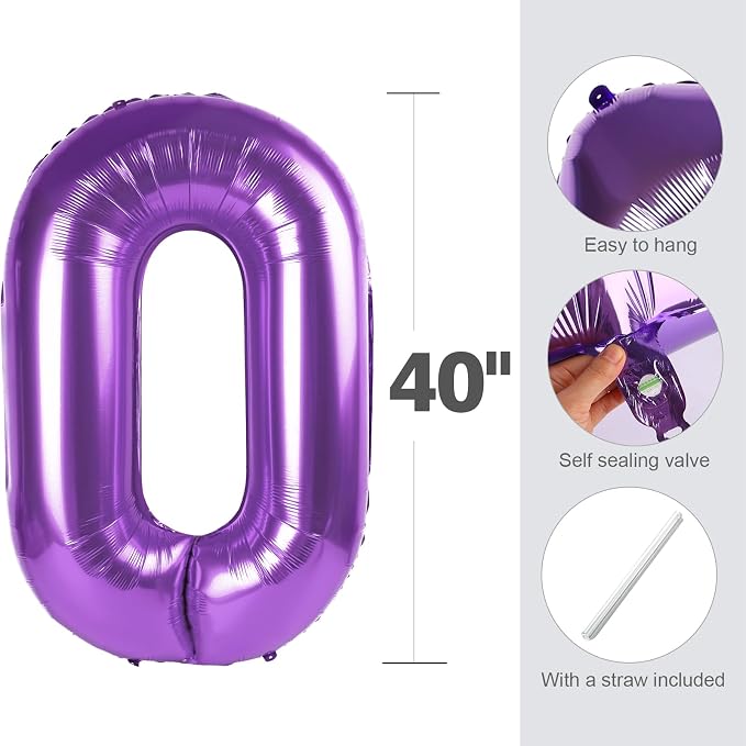 18 Balloon 40 inch Purple Number Balloons - Image 5