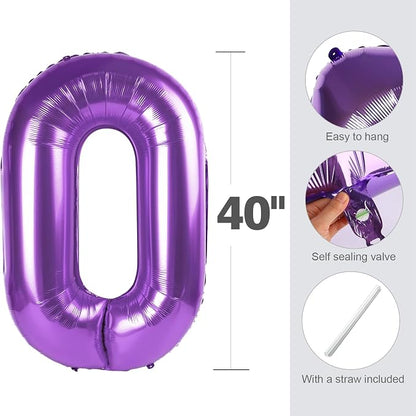 18 Balloon 40 inch Purple Number Balloons - Image 5