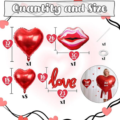 32 Inch Large Red Heart Balloons - Image 2