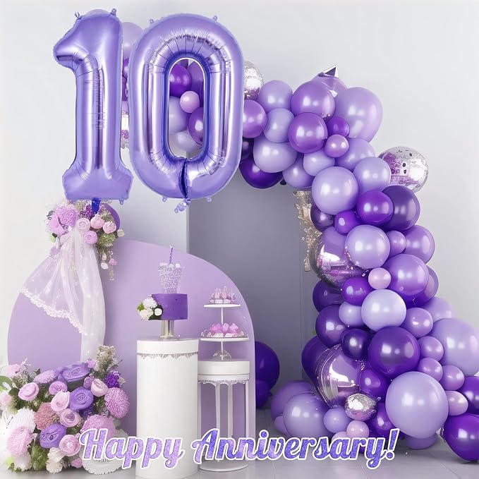 Purple Number 0 Balloon 40 Inch, Big Large Foil Helium Number Balloons - Image 6