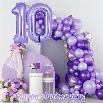 Purple Number 0 Balloon 40 Inch, Big Large Foil Helium Number Balloons - Image 6