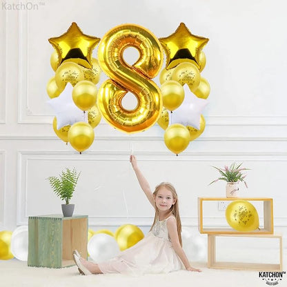 KatchOn Foil Golden Number 8 Balloon - Image 6