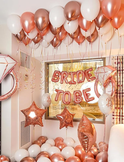 Rose Gold Balloon Garland Arch Kit, Metallic Rose Gold Pearl White and Glitter - Image 7