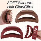 4Pcs Cloud Claw Clips for Women, 4.1" Non-Slip Strong Hold Hair Claws, Unbreakable TPEE-Silicone Blend, Large Bendable Cozy Hair Clip for Thin/Thick/Curly Hair, All-Day Comfort Matte Jaw Clip