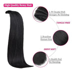 Clip in Hair Extensions Real Human Hair Seamless 20Inch 120g Natural Black Human Clip ins Extensions for Women Invisible Straight 8Pcs Double Weft Remy Hair