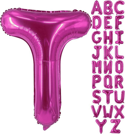 Lovoir 40 Inch Large Hot Pink Letter T Balloons Big Size Jumbo Mylar Foil by Lovoir