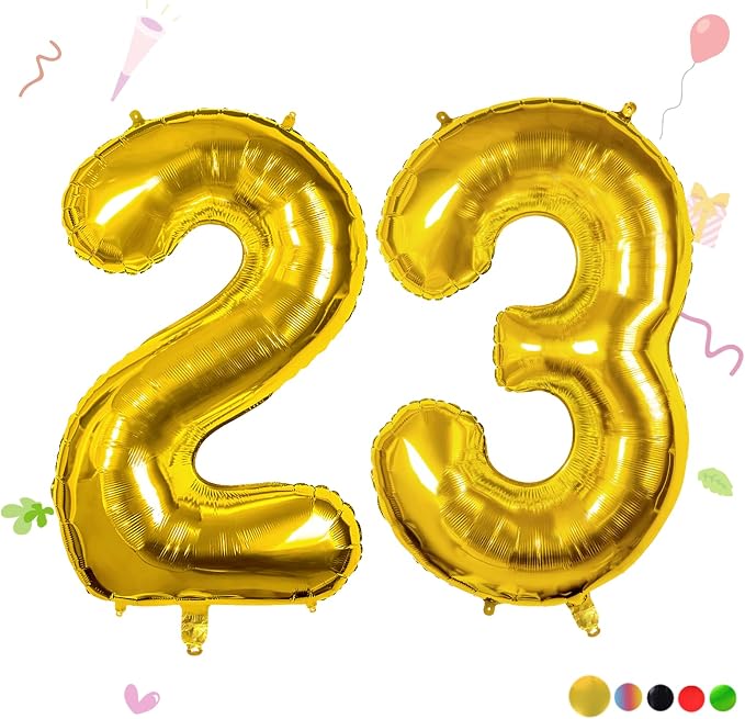 40 Inch Gold 23 Balloon Numbers, 23rd Birthday Party Decorations | Large Self by Smlpuame