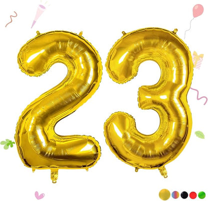40 Inch Gold 23 Balloon Numbers, 23rd Birthday Party Decorations | Large Self by Smlpuame