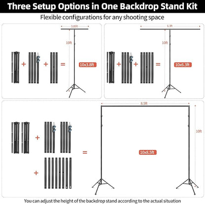 Hemmotop Adjustable Backdrop Stand 10x8.5ft Heavy Duty | - Image 6
