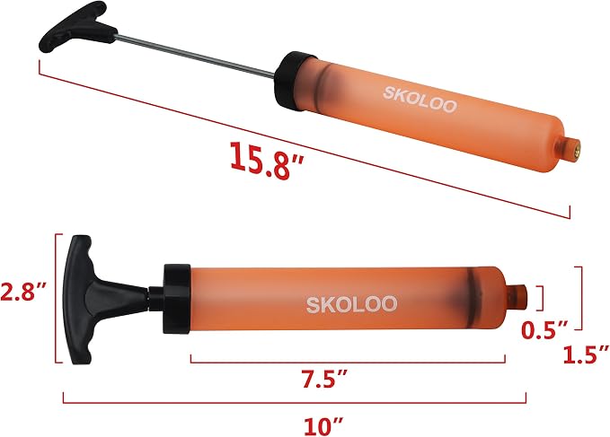 SKOLOO 10" Portable Hand Air Ball Pump Inflator Kit - Image 7