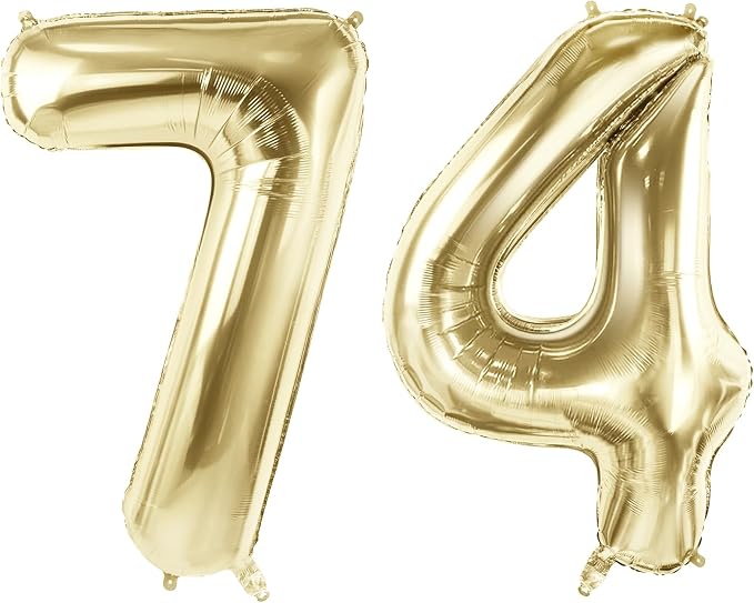 Number 74 Balloons for 74th Birthday Party Decorations, 40 Inch 0-100 by Joycard
