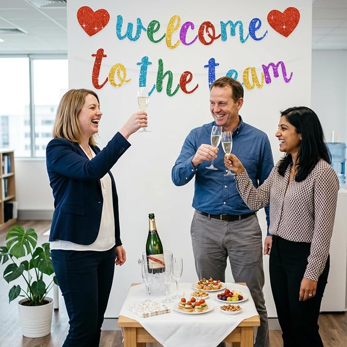 BEISHIDA Welcome to The Team Banner, NO DIY, Office Party Decorations - Image 5