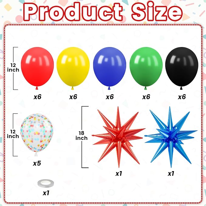Red Blue Green Black Balloons - Image 2