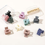 Small Claw Hair Clips for Women Girls - Mini Hair Clips Square Tiny Claw Clips for Thin Hair Strong Hold Cute Jaw Clip Nonslip Hair Styling Accessories with Box