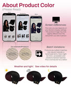 Moresoo Human Hair Clip Extensions Balayage Black to Burgundy Real Hair Ombre Black to Wine Red Double Weft Clip in Human Hair Extensions 7Pcs/120G 24inch