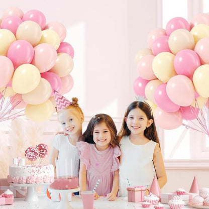 60pcs Pink and Yellow Balloons 12inch, - Image 6