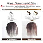 Real Human Hair Topper Double-Monofilament Top Hand-Tied Hair Pieces Mid Length for WomenThinning BHADS710 (3 Natural Brown × Hair Length:9.8"(25cm), Base Size:2.8"×3.9"(7cm×10cm))