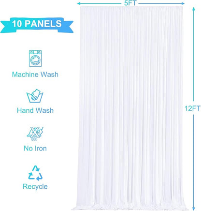 10 Panels White Backdrop Curtains - Image 6